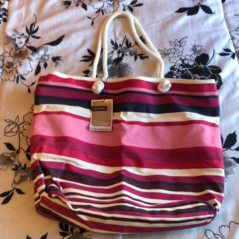 Striped canvas bag
